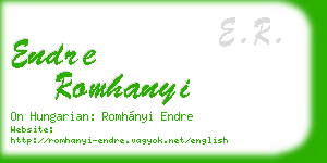 endre romhanyi business card