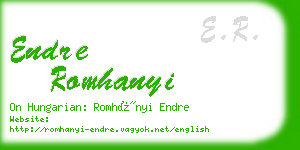 endre romhanyi business card